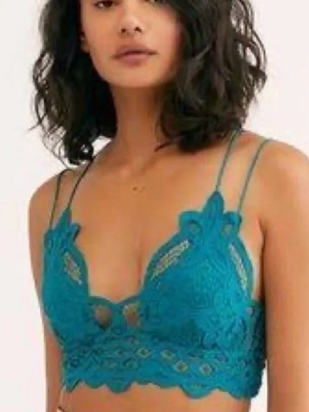 Free People Adella Boho Bralette Teal Size Small